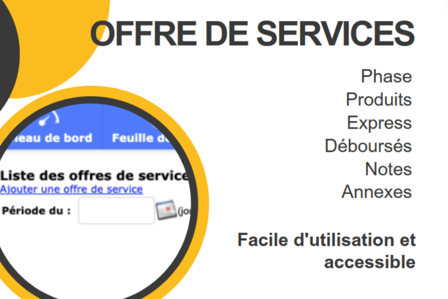 Collabox offre une gamme de possibilités quant à la production de vos offres de services