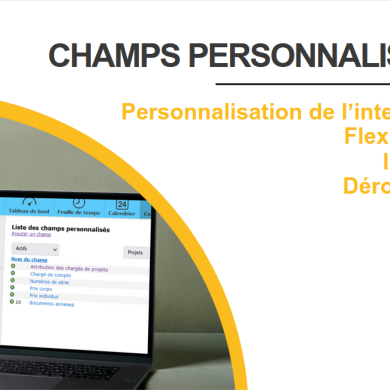Champ personnalisé, flexibilité, menu déroulant, date