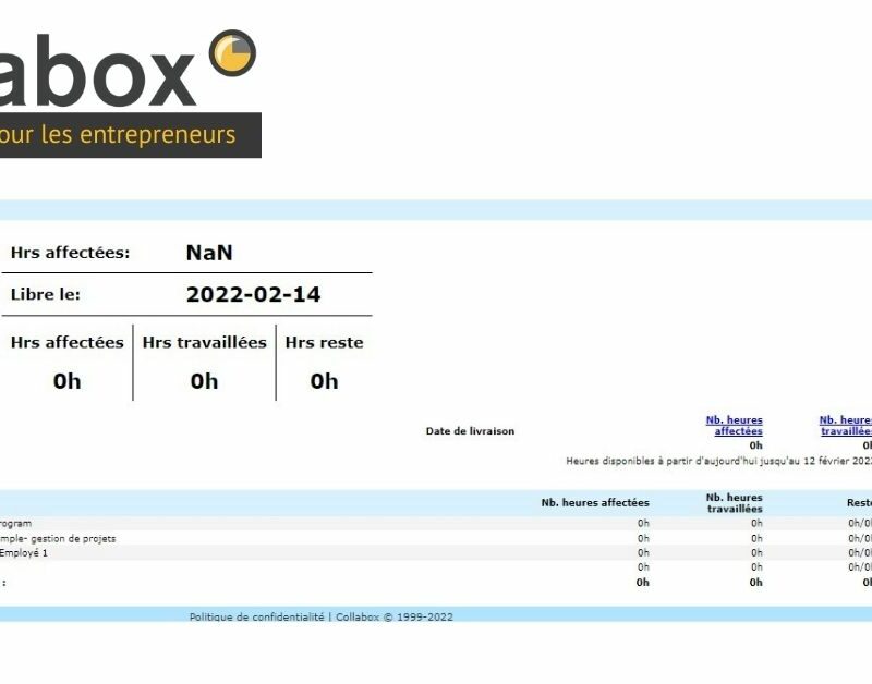 Charge d'affectation des employÃ©s