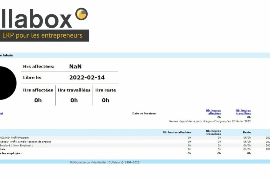 Charge d'affectation des employÃ©s