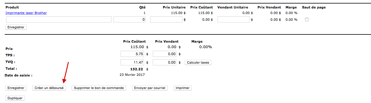 Collabox page that shows where to click to turn vendor purchase orders into disbursements automatically.