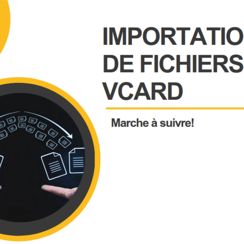 Marche à suivre pour l'importation de fichiers vCard