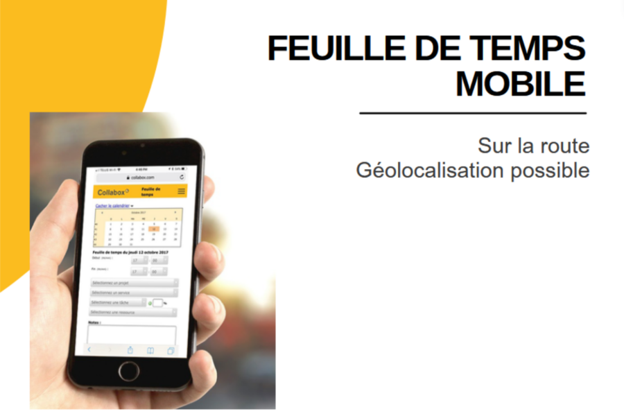 Feuille de temps disponible sur mobile lors de vos déplacements