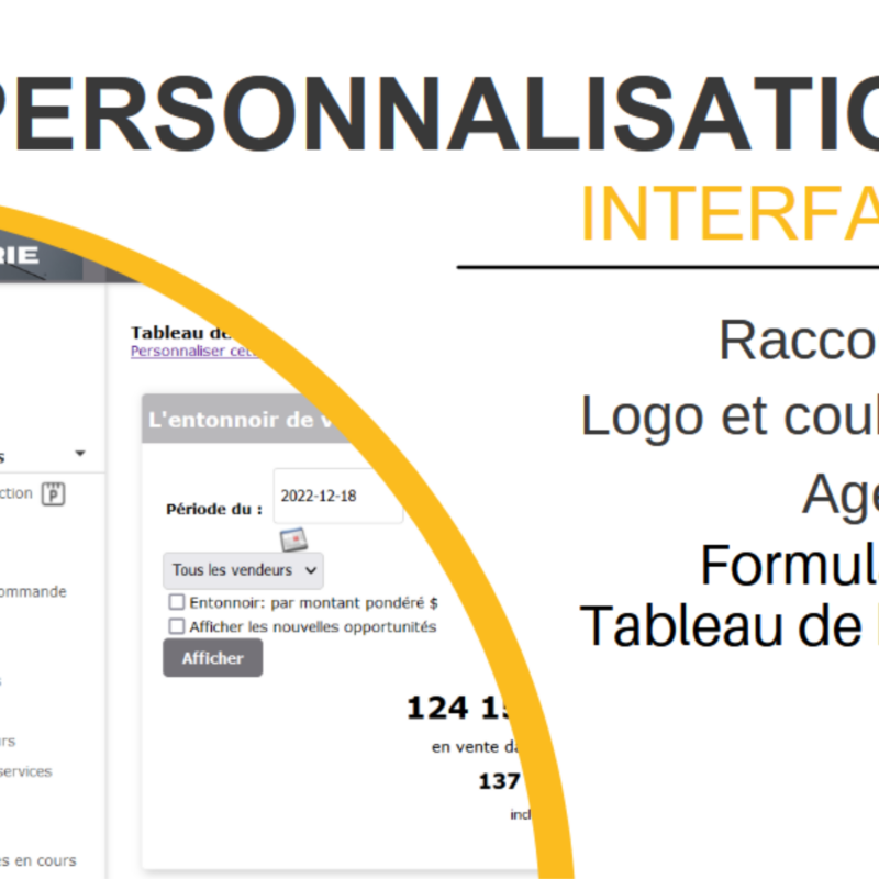 Personnalisation de l'interface utilisateur de plusieurs manières.