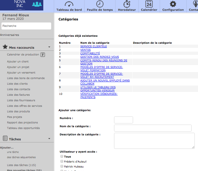 Procédures et documentation