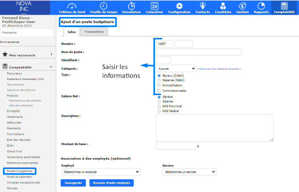 Create the list of budget items  