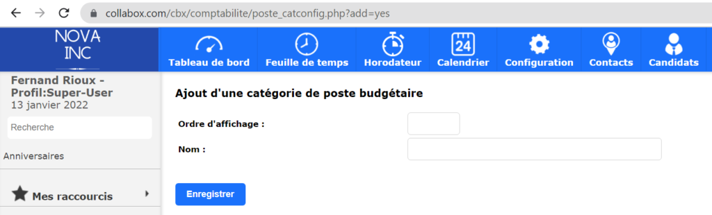 Add a budget item category