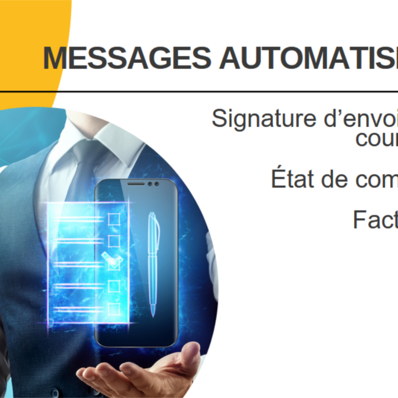 Messages automatisés et signature corporative par défaut dans Collabox.