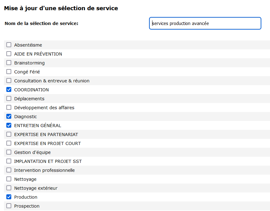 Image showing an example of a new service group.
