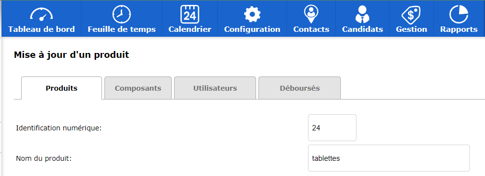 Example of the product page with the product title.