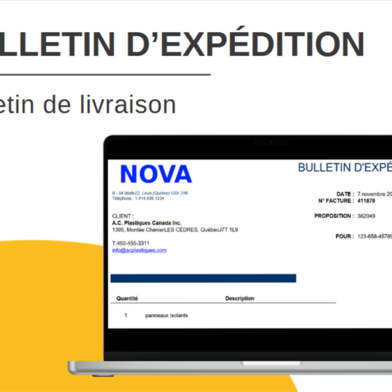 Bulletin d'expédition. Bulletin de livraison