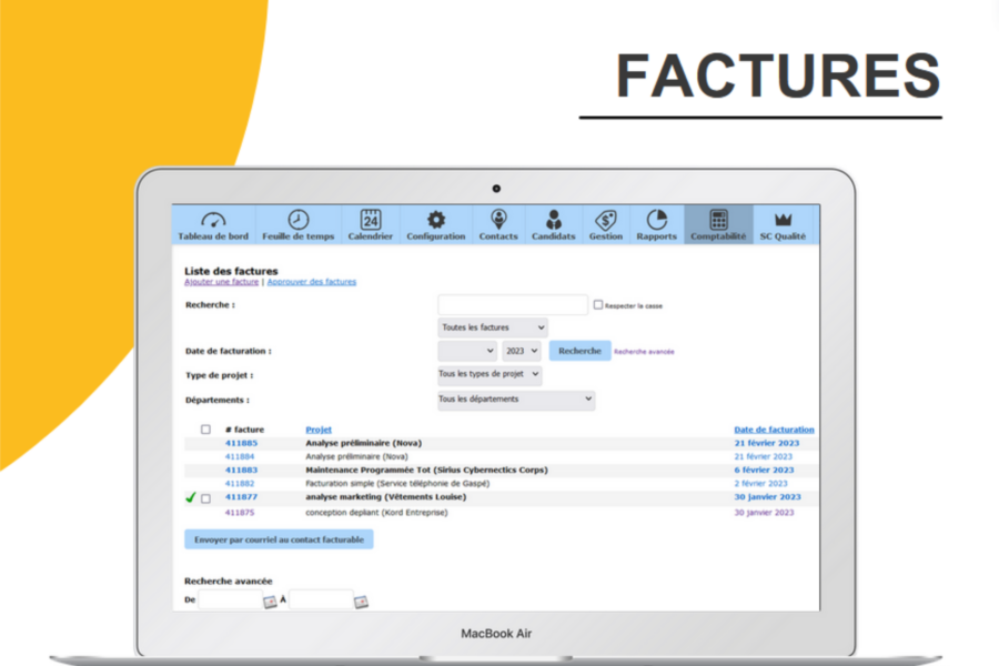 Factures dans Collabox