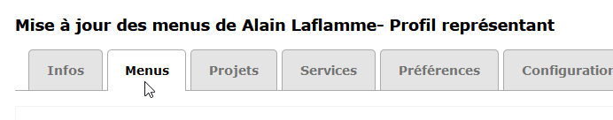 Example of a customer file where the cursor points to the "Menus" tab.