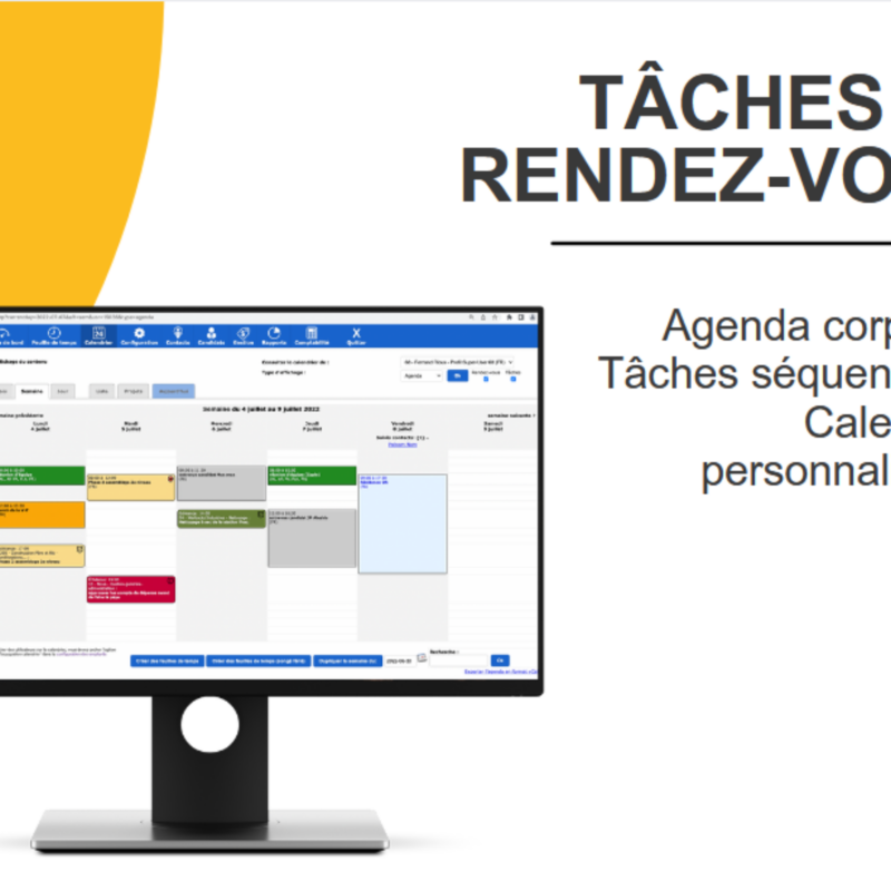 Tâches et rendez-vous dans un calendrier corporatif.