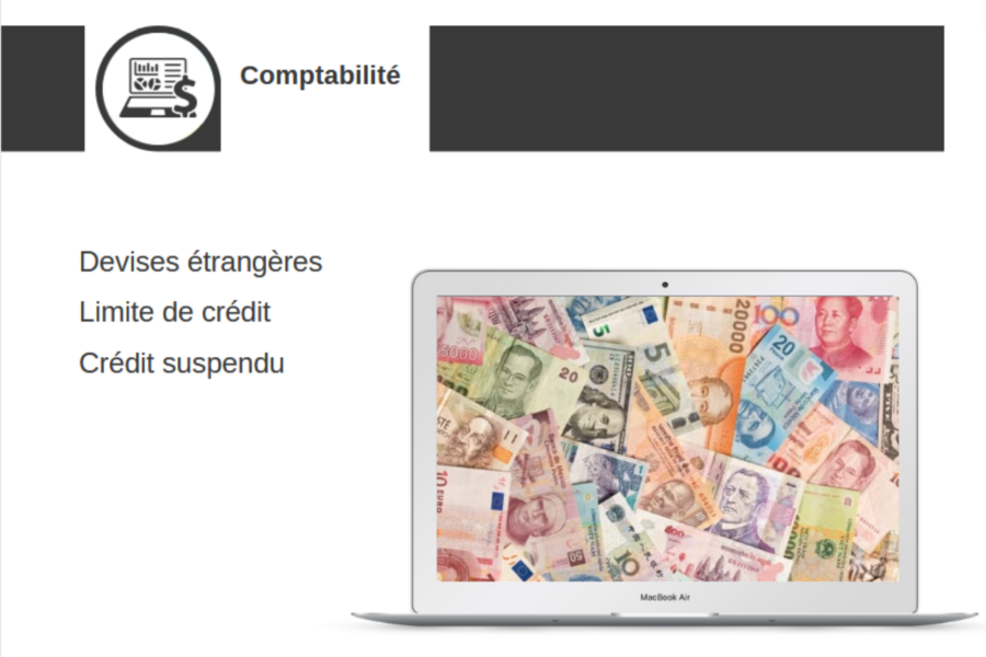 Gérer les devises, les limites de crédit et le crédit suspendu avec le module Comptabilité