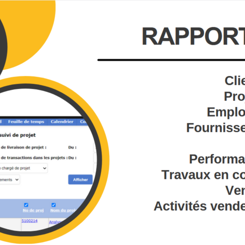 Collabox fourni de nombreux rapports en quelques clics.