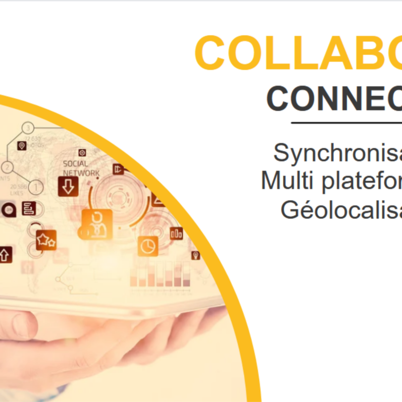 Collabox connecté synchronisation multi-plateformes et géolocalisation