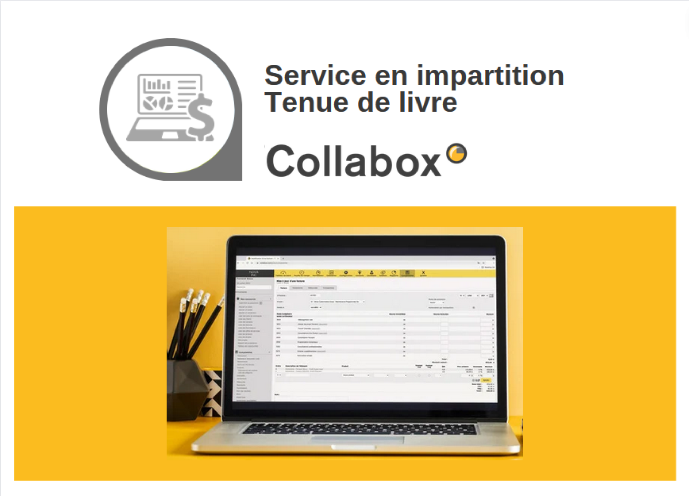 Collabox offre un service d'impartition en tenue de livre