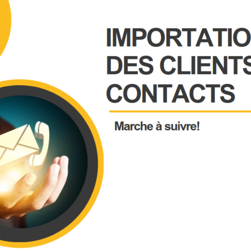 Importation des clients et des contacts à partir d'un fichier .csv