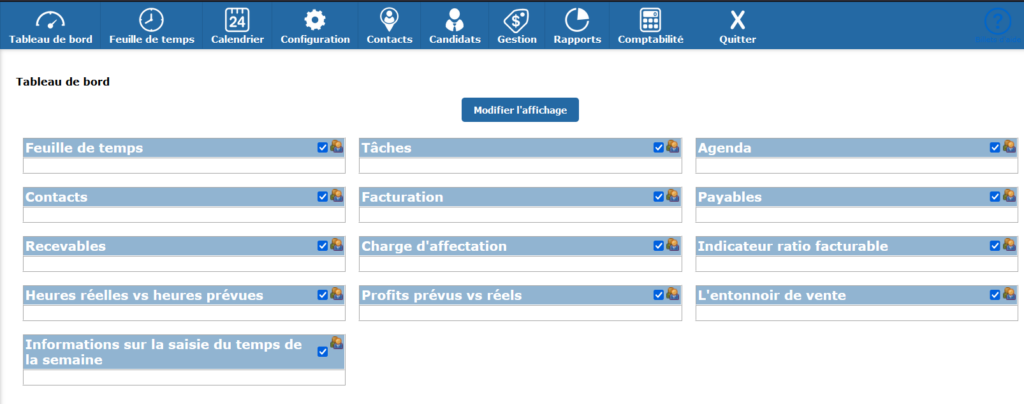 Image montrant où l'on doit cliquer pour personnaliser la page (toujours pour le tableau de bord)